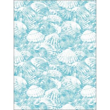 Surfside Shells Aqua Wallpaper