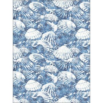 Surfside Shells Blue Wallpaper
