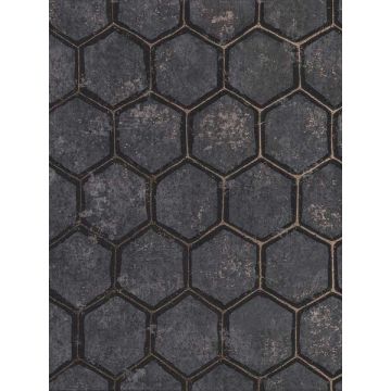 Starling Honeycomb Charcoal Wallpaper