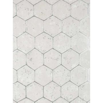 Starling Honeycomb Silver Wallpaper