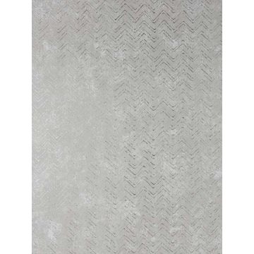 Luna Distressed Chevron Silver Wallpaper