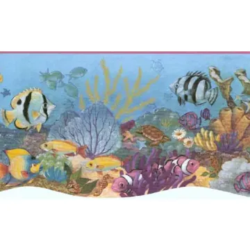 Pink Sea Life Wallpaper Border