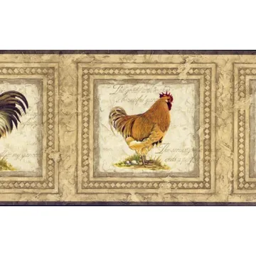 Framed Rooster Wallpaper Border