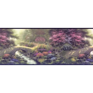 Thomas Kinkade - Bridge Wallpaper Border