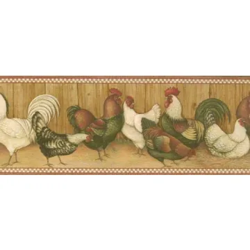 Country Rooster Wallpaper and Borders