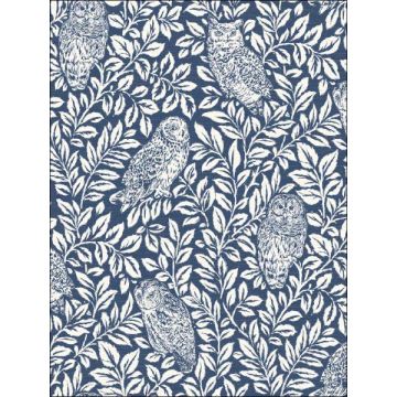 Parliament Owl Navy Wallpaper