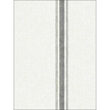 Linette Fabric Stripe Black Wallpaper