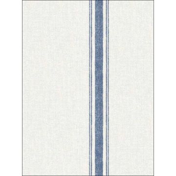 Linette Fabric Stripe Blue Wallpaper