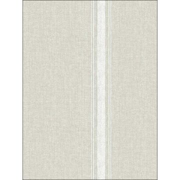 Linette Fabric Stripe Light Grey Wallpaper