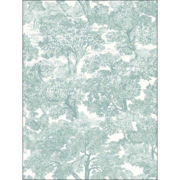Spinney Toile Teal Wallpaper