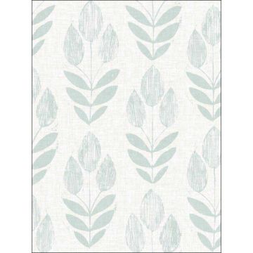 Garland Block Tulip Teal Wallpaper