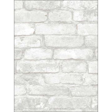 Buchanan Brick Peel and Stick Off White Wallpaper