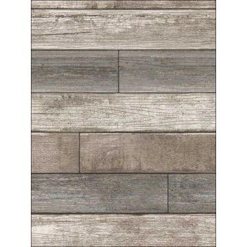 Emory Multiclr Reclaimed Wood Plank Peel and Stick Multicolor Wallpaper