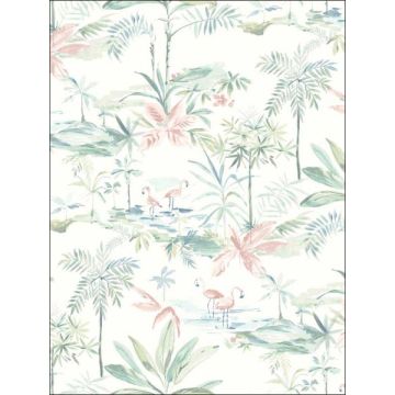 Lagoon Scenic Island Teal Wallpaper