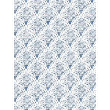 Santiago Scalloped Blue Wallpaper