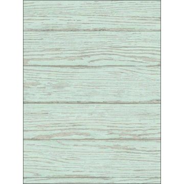 Rehoboth Distressed Wood Mint Wallpaper