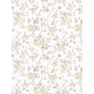 Glinda Floral Trail Light Yellow Wallpaper