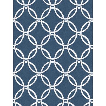 Quelala Ring Ogee Navy Wallpaper