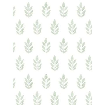 Ervic Leaf Block Print Green Wallpaper