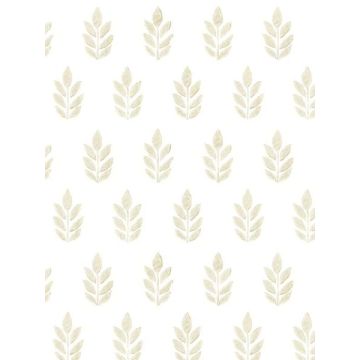 Ervic Leaf Block Print Neutral Wallpaper