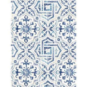 Sonoma Spanish Tile Blue Wallpaper