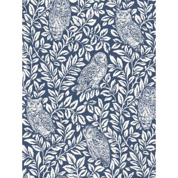 Parliament Owl Navy Wallpaper