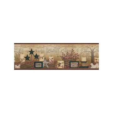 Caring Candles Country Border Red Border