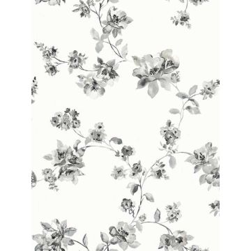 Cyrus Festive Floral Charcoal Wallpaper