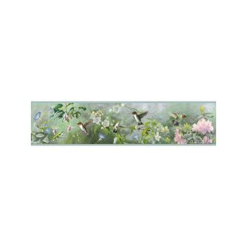 Ruby Hummingbird Garden Light Blue Border