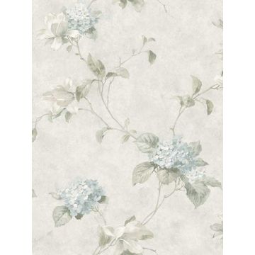 Magnolia Hydrangea Trail Light Blue Wallpaper