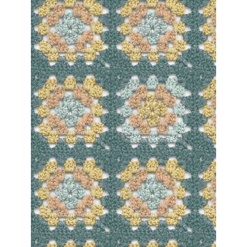 Maud Crochet Geometric Teal Wallpaper