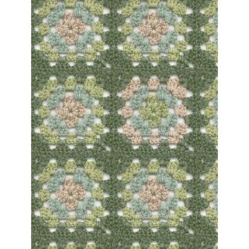 Maud Crochet Geometric Green Wallpaper
