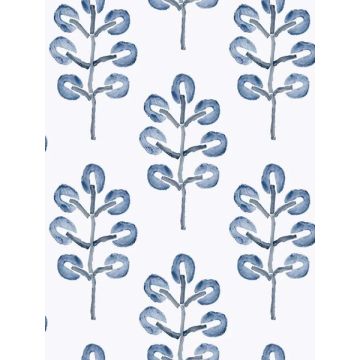 Plum Tree Botanical Blue Wallpaper