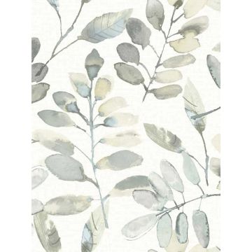 Pinnate Leaves Grey Wallpaper