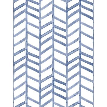 Fletching Geometric Navy Wallpaper