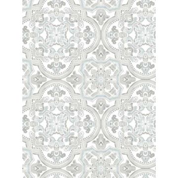 Concord Medallion Aqua Wallpaper