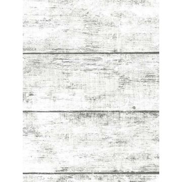 Cabin Wood Planks White Wallpaper