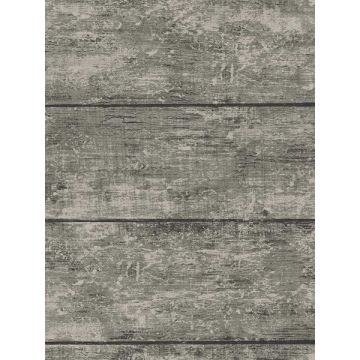 Cabin Wood Planks Charcoal Wallpaper
