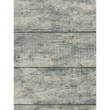 Cabin Wood Planks Teal Wallpaper