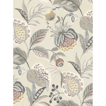 Bohemian Jacobean Grey Wallpaper