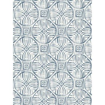Sandee Medallion Navy Wallpaper