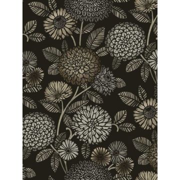 Zalipie Floral Trail Black Wallpaper