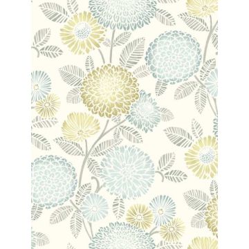 Zalipie Floral Trail Lime Wallpaper