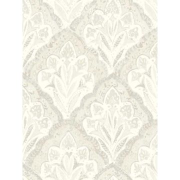 Mimir Quilted Damask Dove Wallpaper