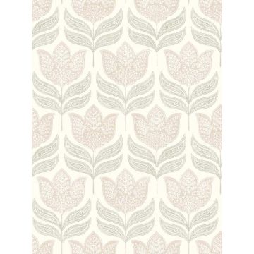 Cathal Tulip Block Print Blush Wallpaper
