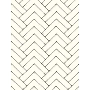 Oswin Tiered Herring Black Wallpaper