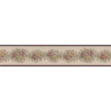 Floral Textured Wallpaper Border - Imperial