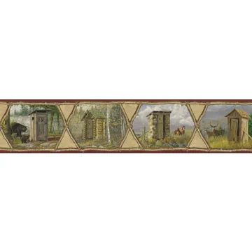 Augustus Red Privy Collection Portrait Wallpaper Border Chesapeake BBC48552B