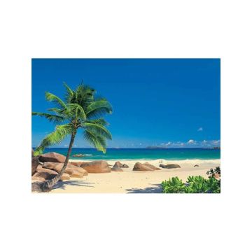 Seychellen 4 Panel Blue Mural