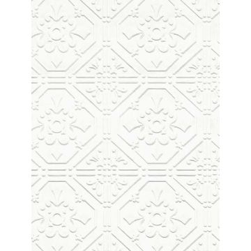 Brooklyn Tin Paintable White Wallpaper